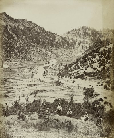 Pohled na trasu předního útoku Peiwar Kotal, 1878-79 od John Burke