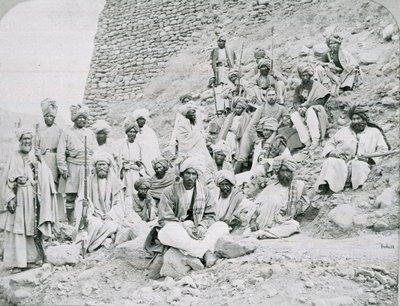 Khyber Chiefs and Khans, Jamrud Fort, North West Frontier, circa 1878 od John Burke