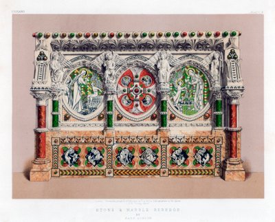 Kámen a mramor Reredos, 19. století. od John Burley Waring