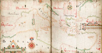Mapa Středozemního, Černého a Kaspického moře od John Burston