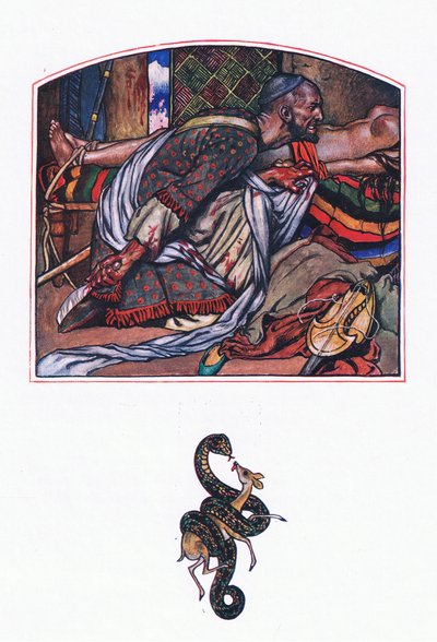 Afridi love, ilustrace z The Garden of Kama (a další texty z Indie), 1920 od John Byam Liston Shaw