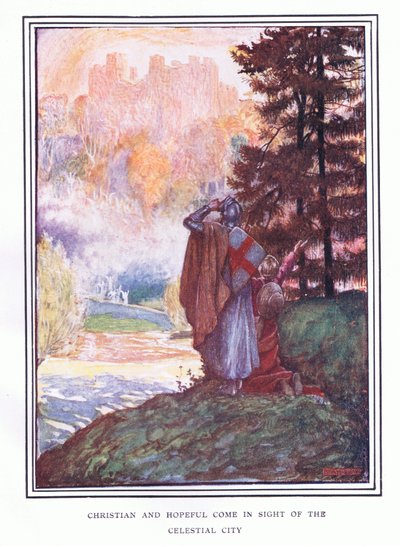 Křesťané a naděje přicházejí na dohled nebeského města od John Byam Liston Shaw