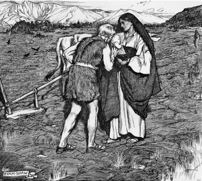 Ilustrace k "The Pearl-Maiden: A Tale of the Fall of Jerusalem" od H. Ridera Haggarda, z časopisu The Graphic, 19. července 1902. od John Byam Liston Shaw