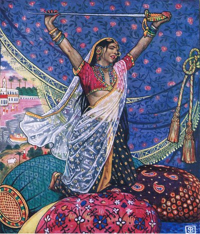 Méně než prach, ilustrace z The Garden of Kama (a další texty z Indie), 1920 od John Byam Liston Shaw