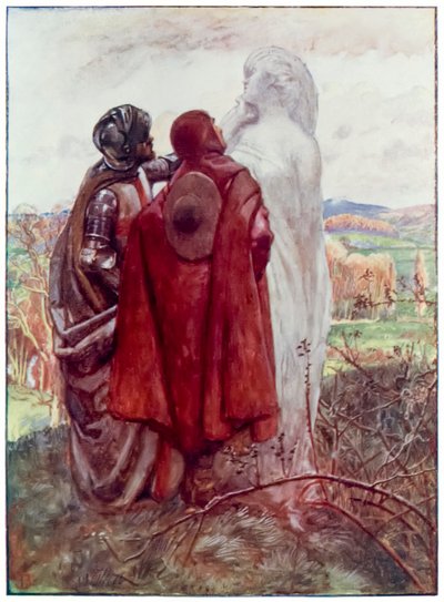 Manželka Lots z filmu Poutníci postupují z tohoto světa k tomu, co přijde od Johna Bunyana (1628-1688) Ilustrace Byam Shaw (1872-1919), Christian a Hopeful najdou vedle sebe sochu soli od John Byam Liston Shaw