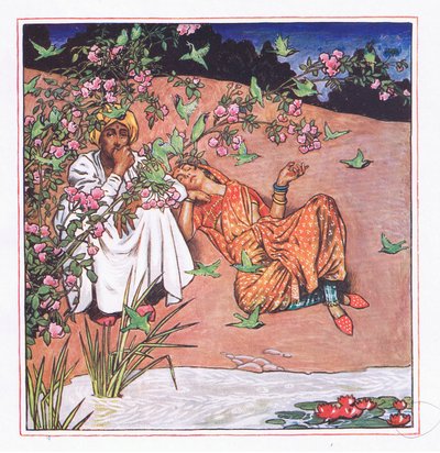 Milujte lehce, ilustrace ze zahrady Kama (a další texty z Indie), 1920 od John Byam Liston Shaw