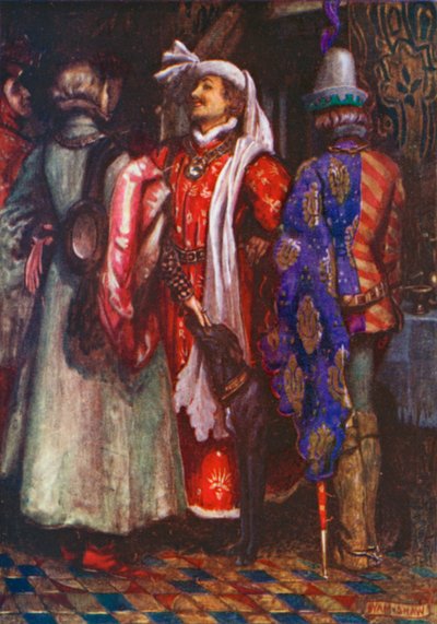 "Modlete se, abychom si pospíšili a nepřišli příliš pozdě!" Richard II - 1. dějství, 4. scéna (barevná litografie) od John Byam Liston Shaw