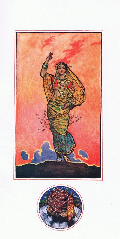 Reminiscence of Muhammad Akram, ilustrace ze zahrady Kama (a další texty z Indie), 1920 od John Byam Liston Shaw
