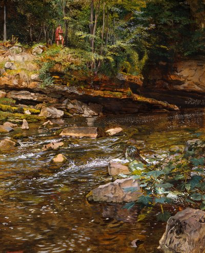 Kelpie a Highlander (křída a tělová barva na papíře) od John Byam Liston Shaw