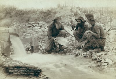Mytí a rýžování zlata, Rockerville, 1889 od John C. H. Grabill