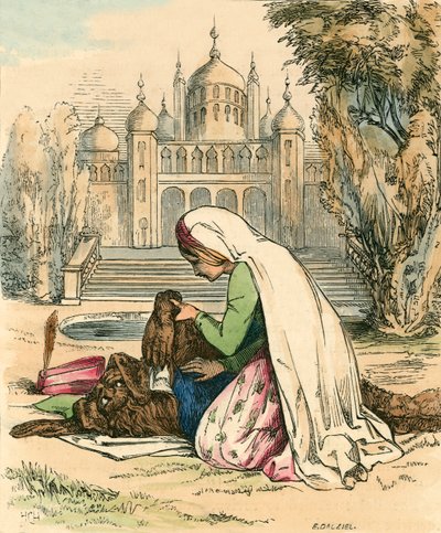 Kráska objevující zvíře v zahradě od John Callcott Horsley