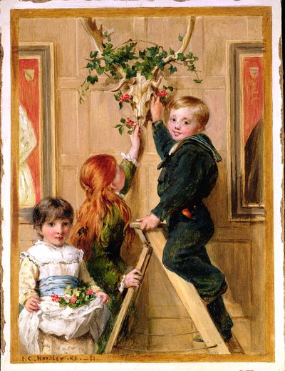 Decorating with Holly, 1881 od John Callcott Horsley