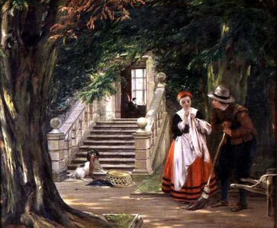 Flirt mimo dům mistra od John Callcott Horsley