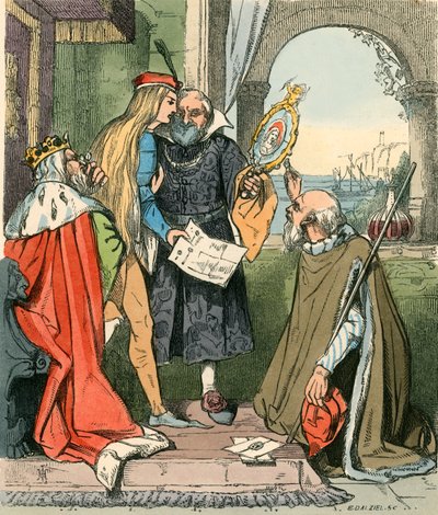 Princ se dívá na portréty od John Callcott Horsley