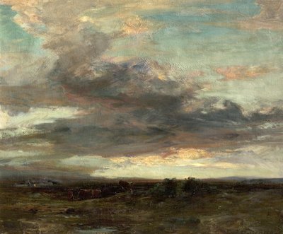 The Argyllshire Moor, Skotsko, Západ slunce, 1907 od John Campbell Mitchell
