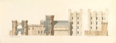 North Aspects of Lea Castle a West Aspect of Wolverley, Cookley, Worcestershire, ca. 1816. od John Carter.