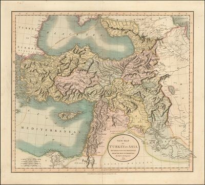 Mapa Turecka v Asii z roku 1801, John Cary od John Cary