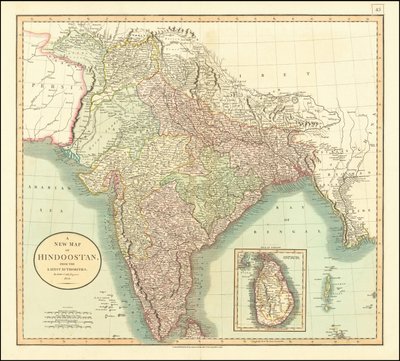 Mapa Indie z roku 1806, John Cary od John Cary