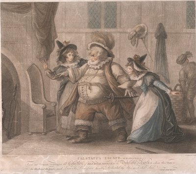Falstaffův útěk – „Veselé paničky z Windsoru“, dějství IV, scéna II od John Chapman