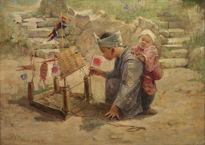 Japonský chlapec staví válečného muže od John Charles Arter