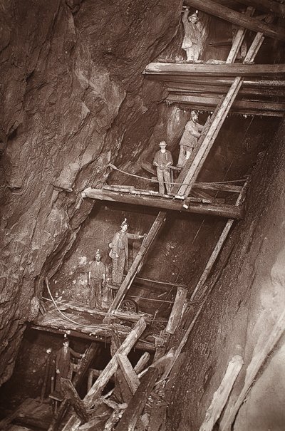 The Man Engine at Dolcoath Mine, ilustrace z 