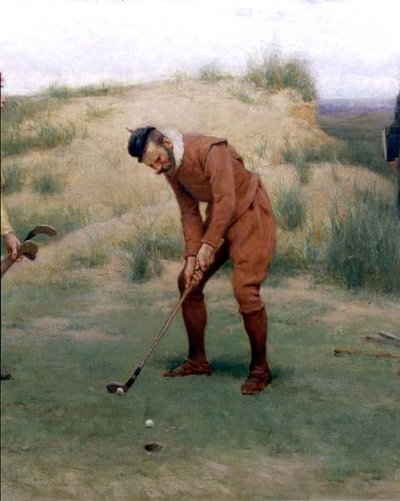 Během doby kázání, detail golfisty, 1896 od John Charles Dollman