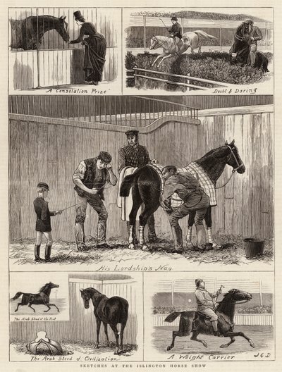 Náčrtky na Islington Horse Show od John Charles Dollman