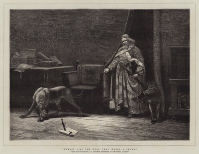 Neklidná leží hlava, která nosí korunu od John Charles Dollman