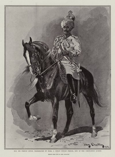 H H Sir Pertab Singh, mahárádža z Idaru, velký indický princ, jeden z korunovačních hostů od John Charlton