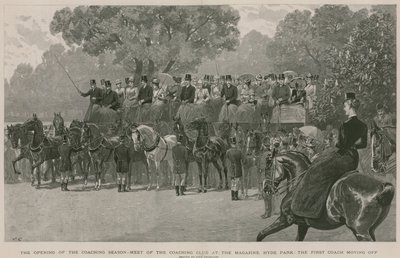 Setkání Coaching Clubu v časopise, Hyde Park, Londýn (rytina) od John Charlton