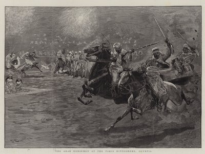 Arabští jezdci na pařížském hipodromu, Olympia od John Charlton