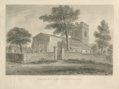 Alton Church: sépiová kresba, 1841 od John Chessell Buckler