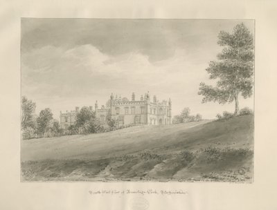 Armitage Park: sépiová kresba od John Chessell Buckler
