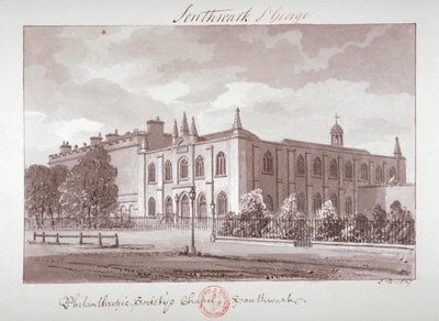 Kaple patřící k Philanthropic Society Institution, London Road, Southwark, Londýn, 1827 od John Chessell Buckler
