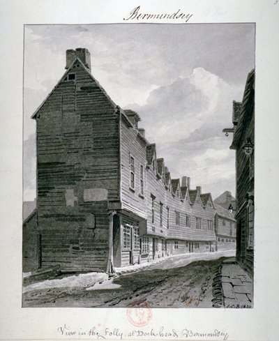 Dockhead Folly, Bermondsey, Londýn, 1820 od John Chessell Buckler