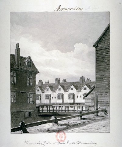 Dockhead Folly, Bermondsey, Londýn, 1820 od John Chessell Buckler