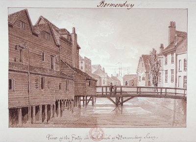 Dockhead Folly, Bermondsey, Londýn, 1828 od John Chessell Buckler