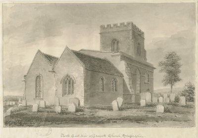 Draycott v kostele Moors: sépiová kresba, 1841 od John Chessell Buckler