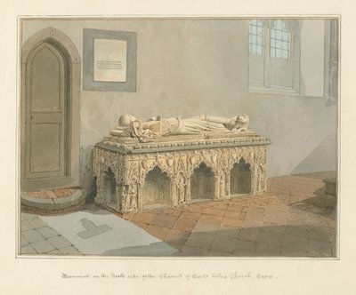 Essex - Earls Colne Church - Monument, 1824 od John Chessell Buckler