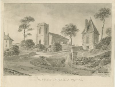 Fulford Church: sépiová kresba od John Chessell Buckler