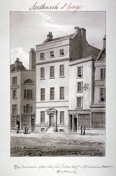 Dům v Blackman Street, Southwark, Londýn, 1827. od John Chessell Buckler