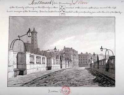 London Bridge, Southwark, Londýn, 1827 od John Chessell Buckler