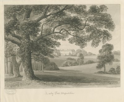 Loxley Park: sépiová kresba, 1841 od John Chessell Buckler