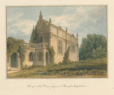 Oxfordshire - Burford - kaple domu převorství, 1821 od John Chessell Buckler