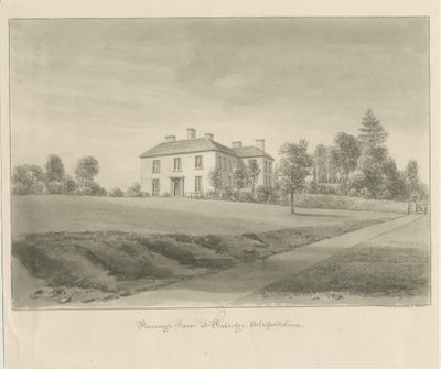 Penkridge - Parsonage House: sépiová kresba od John Chessell Buckler