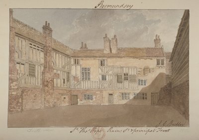 Jižní pohled na ruiny Bermondsey House, 1827 od John Chessell Buckler
