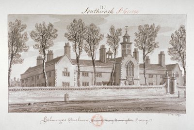Nemocnice svatého Petra, Southwark, Londýn, 1827 od John Chessell Buckler