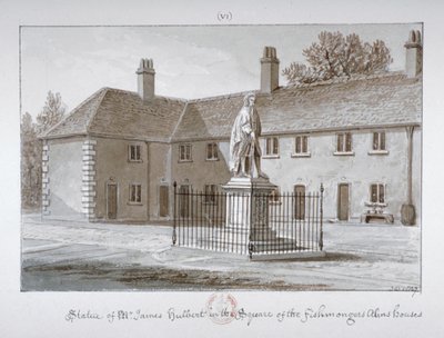 Socha Jamese Hulberta, Nemocnice svatého Petra, Southwark, Londýn, 1827. od John Chessell Buckler