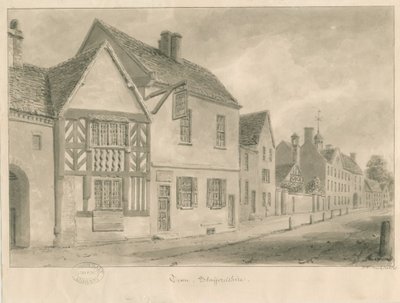 Tean - Village street: sépiová kresba od John Chessell Buckler