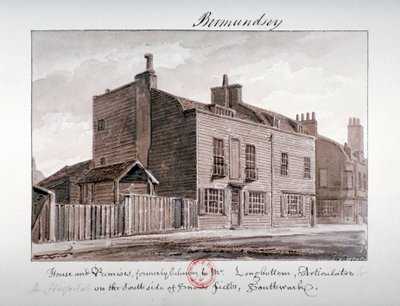 Pohled na domy na jižní straně Snowsfields, Bermondsey, Londýn, 1828 od John Chessell Buckler